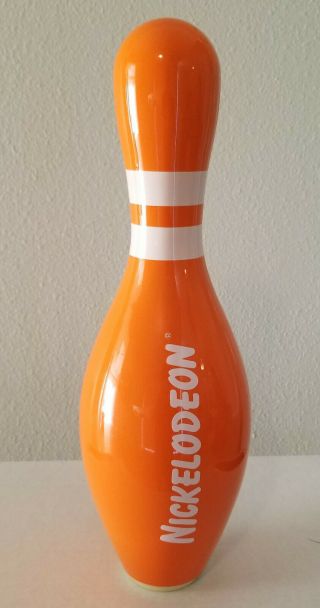 Nickelodeon Orange Bowling Pin - Vintage Brunswick Wooden