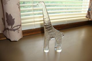 Vintage Kosta Boda Glass Giraffe Zoo Series Animal Figurine Paperweight