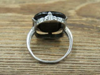 Vintage Art Deco Sterling Silver Black Onyx Ring Sz 5 5