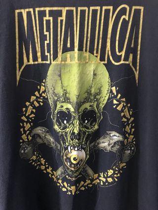 Vintage 2001 Metallica Pushead T - Shirt Sz Xl Black " No Leaf Clover " Usa Made