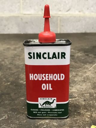 Nos Vintage Sinclair Household Oil Handy Oiler 4oz Can Gas Oil