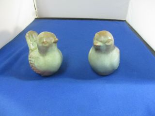 Vintage Frankoma Art Pottery Birds Prairie Green