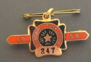 VINTAGE ANNUAL MEMBER ' S BADGE - FONTWELL PARK CLUB 1958 2