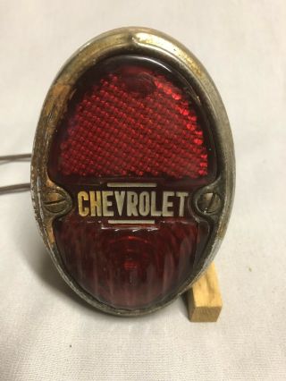 Vintage 1930’s Chevrolet Stimsonite Tail Light Lens With Housing