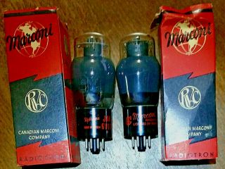 Matched Pair 6v6g Marconi Vacuum Tubes,  Tv - 7d 134,  - Will Combine Ship