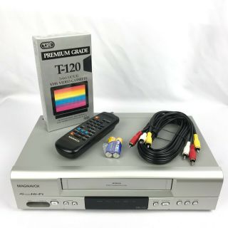 Magnavox Mvr650 Vhs Vcr Player Fully And W Remote Tape Cables