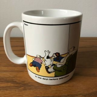 Vintage Gary Larson Far Side Coffee Mug In The Days Before Television 1982