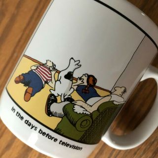 Vintage Gary Larson Far Side Coffee Mug In The Days Before Television 1982 2