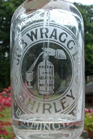 Vintage Dated 1925 Job Wragg Shirley Birmingham Siphon Pict Soda Syphon Siphon