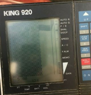 King 920 Fish Finder Vintage Lcd With Case And Cord.