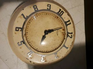 Vintage Ingraham Metal 8 Day Wall Clock