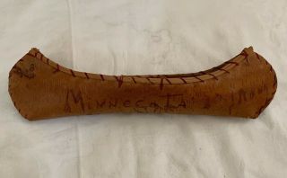 American Indian Vintage Birch Bark Canoe Travel Souvenir Minnesota / Hand Made