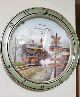 Vintage Panclox Train Clock W/ Sound Effects & Lights 1994 Euc