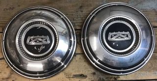 Set Of 2 Vintage Ford Dog Dish Hubcaps 9 5/8” Made In Canada Fomoco C7da - 1130 - D