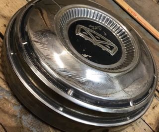 Set Of 2 Vintage Ford Dog Dish Hubcaps 9 5/8” Made In Canada FoMoCo C7DA - 1130 - D 5