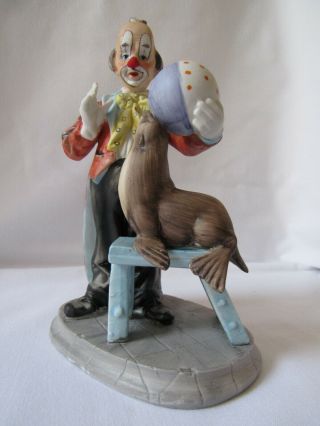 Vintage Porcelain CAPODIMONTE CLOWN Figurine with SEAL 5