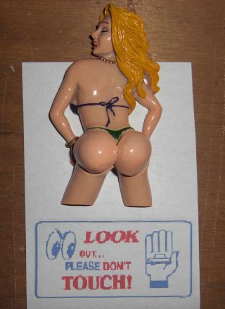 Vtg Style Springy Butt Sexy Hot Magnetic Naughty Note Holder Hot Rod 30s 40s 50s