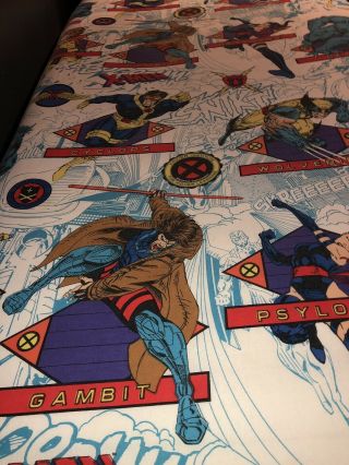Vintage X - Men Twin Bed Set Wolverine Psylocke Cyclops Sheets Pillowcase 1994 2