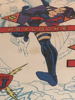 Vintage X - Men Twin Bed Set Wolverine Psylocke Cyclops Sheets Pillowcase 1994 3