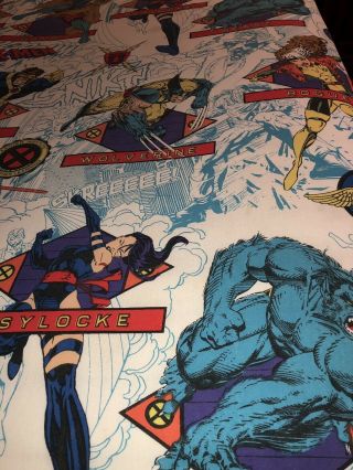 Vintage X - Men Twin Bed Set Wolverine Psylocke Cyclops Sheets Pillowcase 1994 4