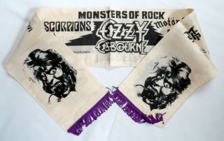 Monsters Of Rock Vintage Concert Scarf Metal Ozzy Motorhead Bon Jovi