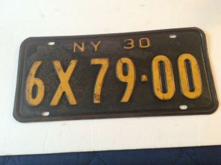 Vintage 1930 York State License Plate (6x79 - 00)