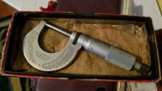 Vintage Micrometer Caliper L.  S Starrett Co.  With Case And Papers Vs2