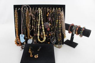 25 X Vintage Glass Bead Jewellery Inc.  Pendants,  Necklaces,  Earrings