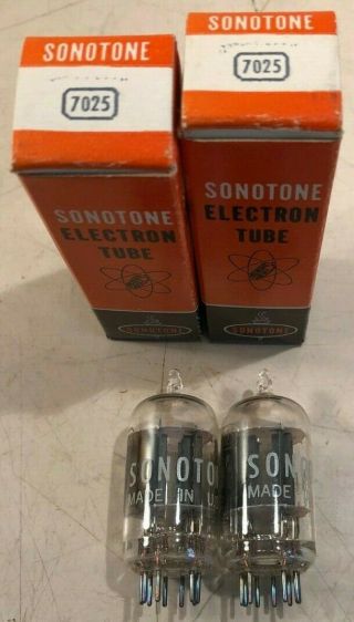Nos Nib Sonotone 7025/12ax7a Matched Code With Smooth Gray Ladder Plate