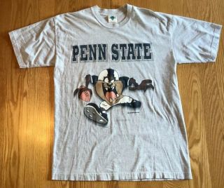 Vintage Taz Looney Tunes Penn State Nittany Lions Football Shirt L