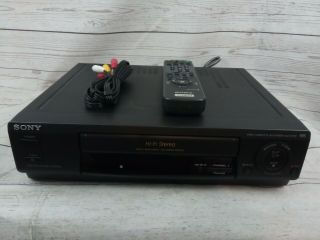 Sony Slv - 677hf Hi - Fi Stereo Vcr Vhs Player With Remote Cables