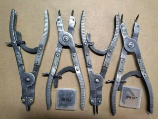 Vintage Kd 456 Large Snap Ring Pliers With Extra Tips