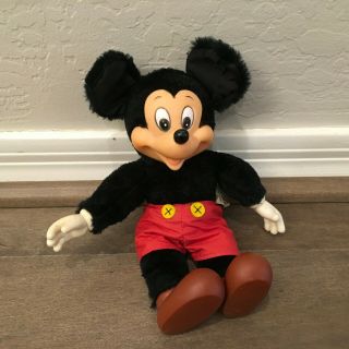 Vintage Mickey Mouse Plush Doll By Applause Walt Disney Productions 8”