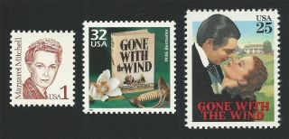Margaret Mitchell Gone With The Wind Stamps Of Author & Of Book & Of Movie
