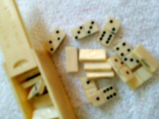 Vintage Tiny (miniature) Bakelite Dominos Set In Its Box