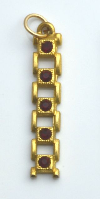 Handmade Vintage 14k Gold Filled Pendant With Garnet Swarovski