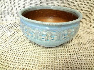 Vintage Ceramic Art Pottery Soft Blue Planter Flower Pot Bowl Home Decor 2