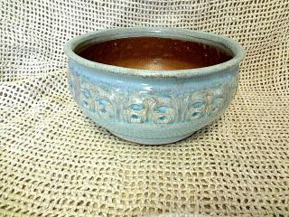 Vintage Ceramic Art Pottery Soft Blue Planter Flower Pot Bowl Home Decor 3