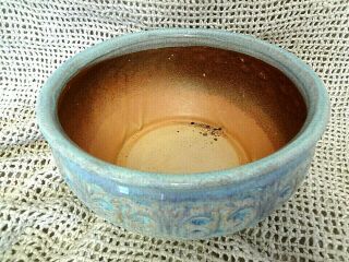 Vintage Ceramic Art Pottery Soft Blue Planter Flower Pot Bowl Home Decor 4