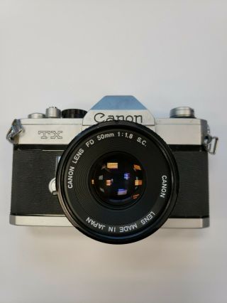Vintage Canon Tx 35mm Film Camera Fd 50mm 1.  8 Lens