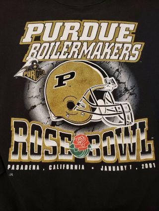 Vintage 2001 Purdue Boilermakers Rose Bowl Crewneck Sweatshirt NCAA Football XL 2