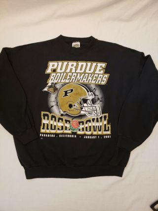 Vintage 2001 Purdue Boilermakers Rose Bowl Crewneck Sweatshirt NCAA Football XL 6