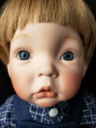 Porcelain Doll " Aaron " Kit Was Designed By Dianna Effner 23 " Vintage 1992