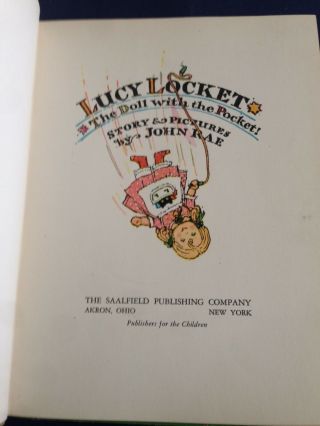 LUCY LOCKET The DOLL with the POCKET John Rae 1928 hardcover VINTAGE 4