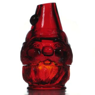 Vintage Fenton Santa Claus Fairy Lamp Ruby Red Amberina Tea Light 5106ru