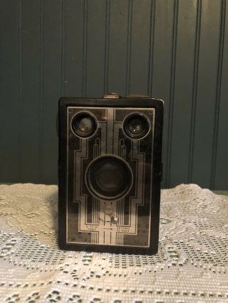 Vintage Eastman Kodak Brownie Six - 16 Box Camera From 1946,  Art Deco Style.