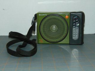 Sony Icf - S75w 2 Band Receiver Portable Radio Green