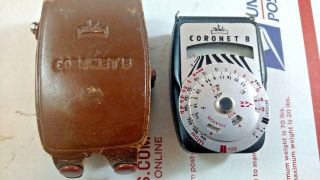 Vintage Walz Coronet B Light Exposure Meter With Leather Case Made In Japan