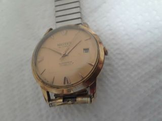 Vintage Wristwatch Navzer Precimax 30 J Automatic Cal 692 Unique Textured Dial
