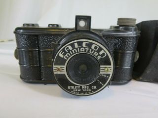 Vintage 1940s,  WWII era,  Falcon Miniature Camera Utility Mfg Co.  w Partial Case 2